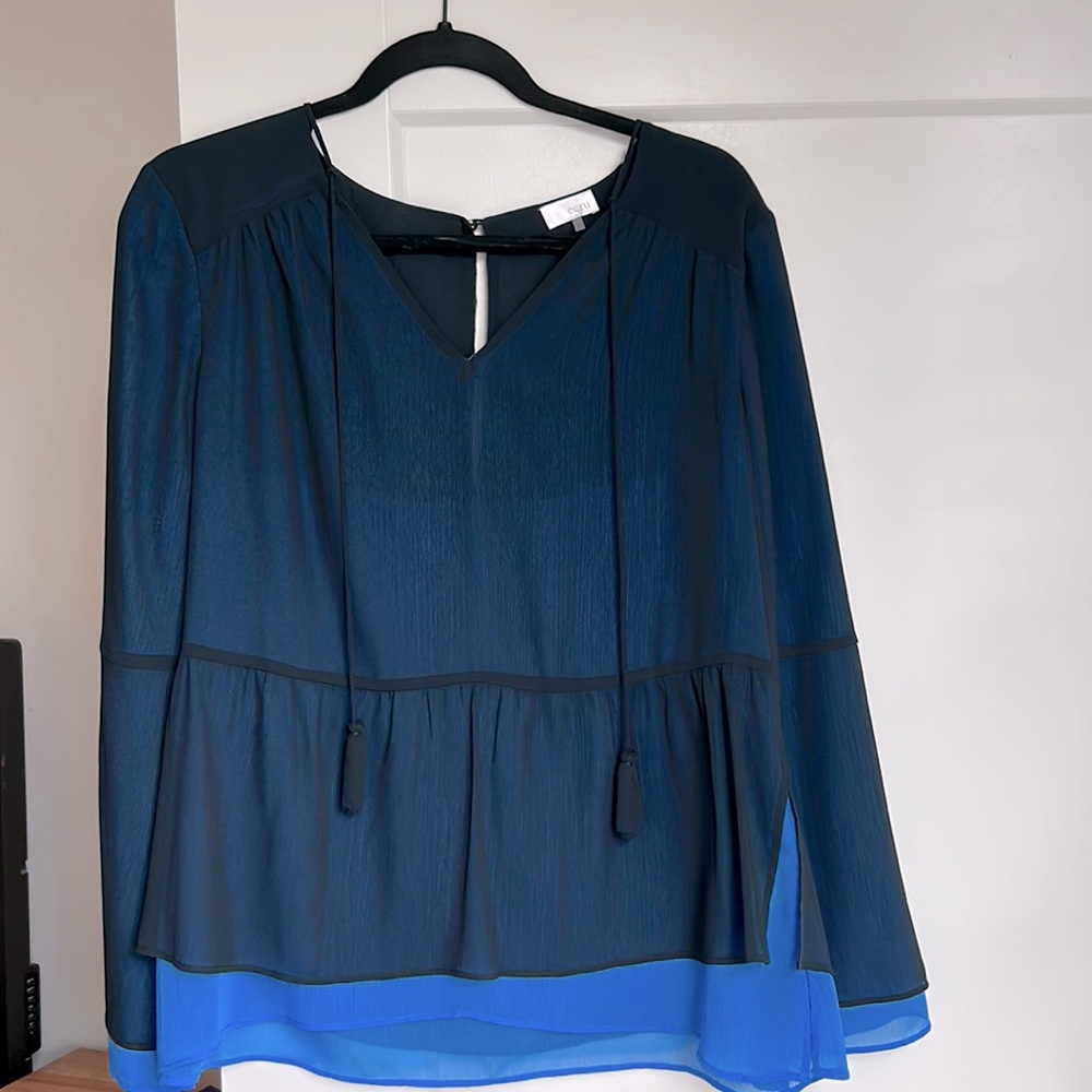 Navy Blue Long sleeve Blouse